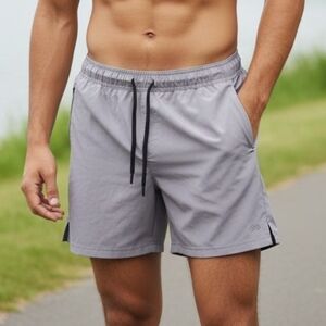 Leg3nd Men's Athletic Gray Shorts, Zipper Pockets